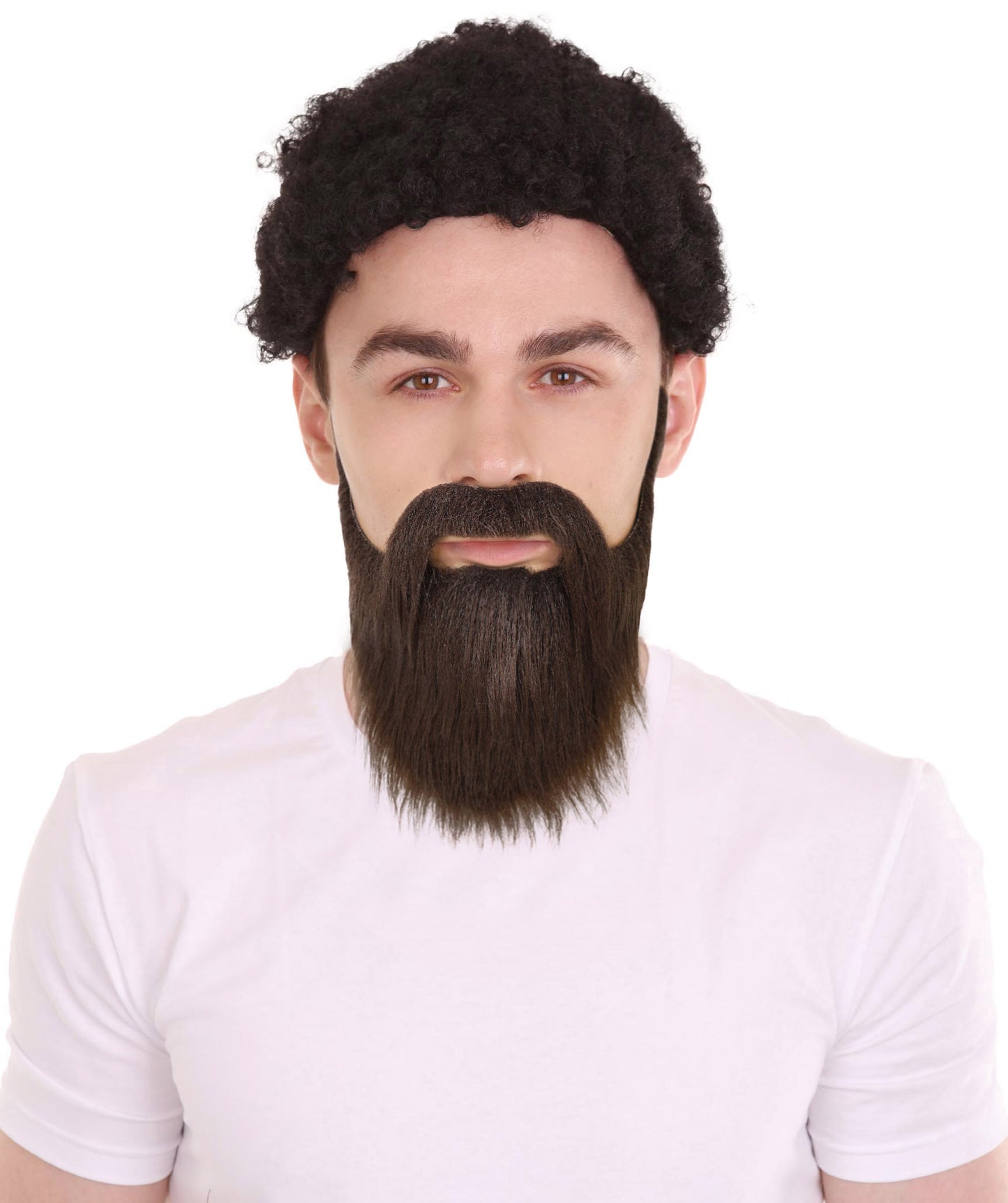 Male Brown Beard and mustache – Realistic Facial Hair Set for Self-Adhesive Lightweight  Perfect for Halloween