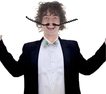 HPO Adult Men's Thin and Long Black Singer Compare Moustache | Perfect for Cosplay| Flame-retardant Synthetic Fiber