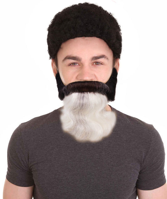 HPO Adult Men’s Realistic Beard & Moustache Set | Human Hair, Hand-Knotted for Film & Theater