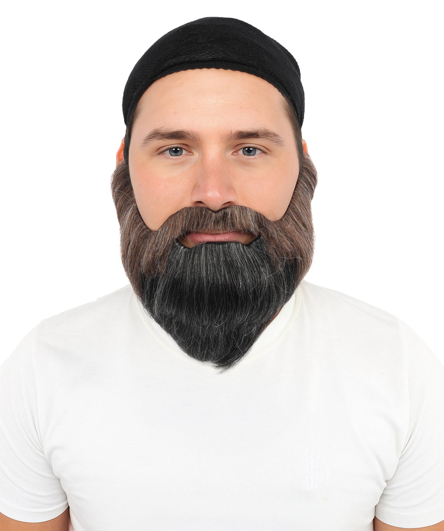 HPO Men’s Black & Grey Beard and Mustache Set | Realistic Shaped Beard for Party, Halloween & Cosplay Characters | Lightweight & Comfortable Fit