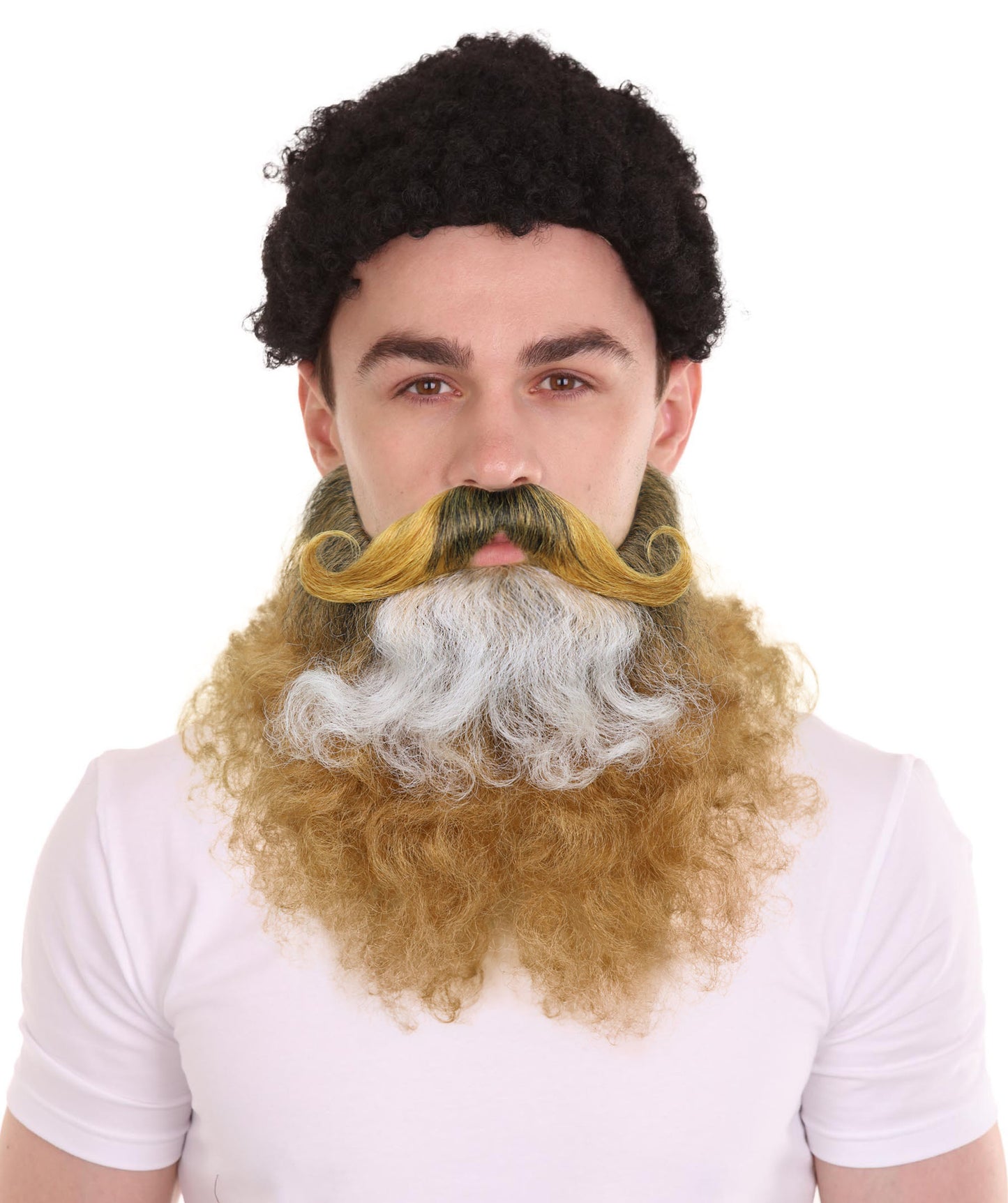 HPO Adult Men’s Groomed Beard & Mustache Set | Celebrate World Beard Day with Realistic Facial Hair