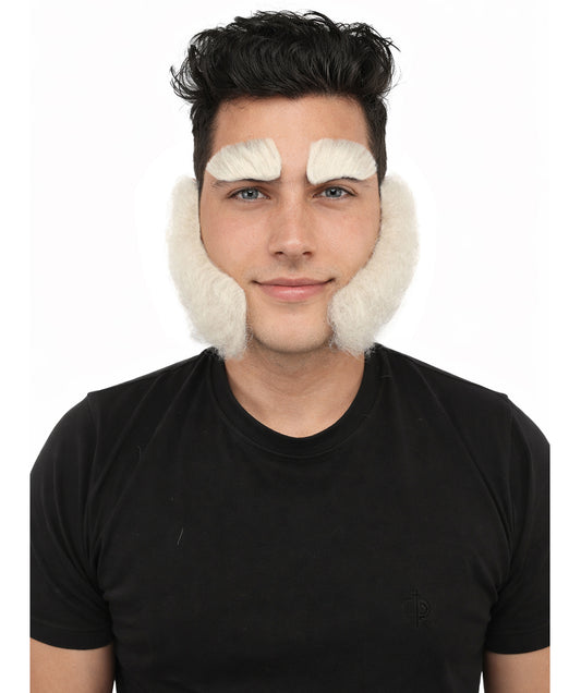 HPO Men’s Sideburns and Eyebrows Set | Animated Character-Inspired Facial Hair | Ideal for Halloween and Cosplay