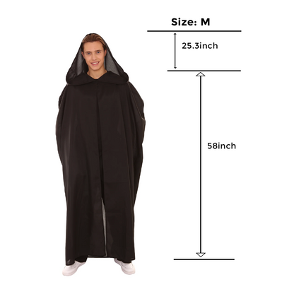 Men's Hooded Robe Costume | Black Halloween Costume