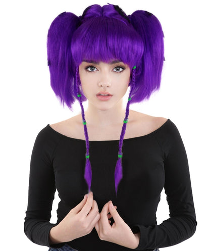 HPO Womens Bat Angel Multi color Halloween Wig | Premium Breathable Capless Cap