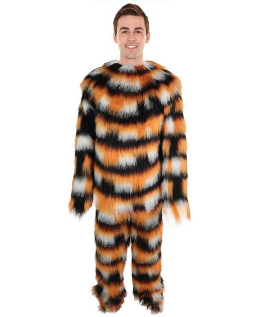 HPO Adult Unisex Fur Tiger Costume, Mask & Bundle Set | Realistic Fur Suit with Headpiece | Ideal for Halloween and Jungle Cosplay