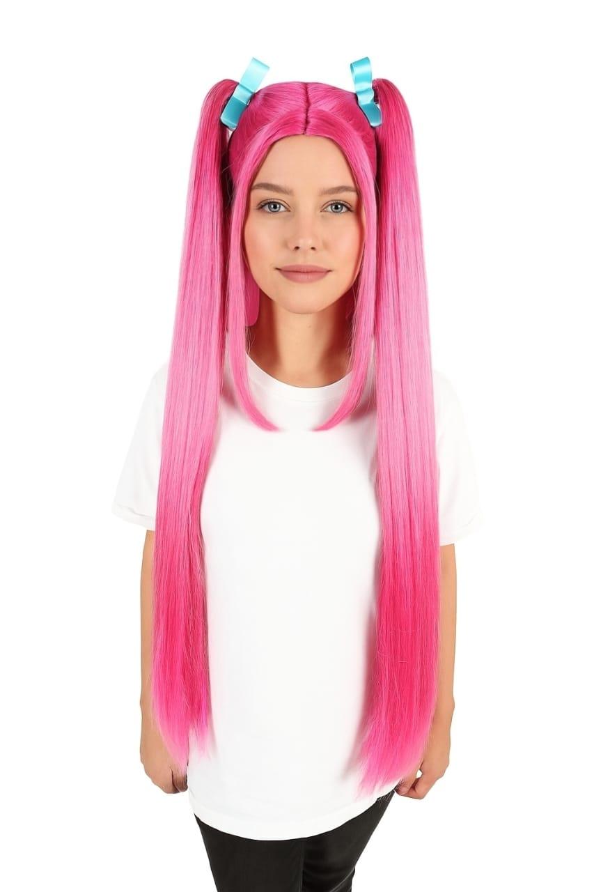 HPO Adult/Teen Women's K-pop Demon Hunters Wig Long Straight Multiple color Wig | Halloween Wig | Futuristic Pop Star Warrior Look