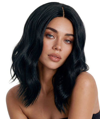 VIVA SIENNA Wig Ruby Multicolor – Wavy Synthetic Shoulder-Length Hairpiece with Wig Cap for Women