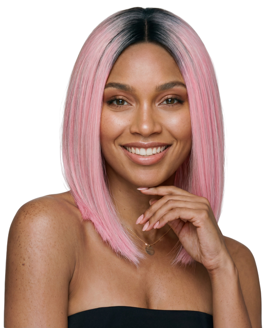 VIVA Natalia Multiple color Wig Peppermint | Shoulder-Length Straight Hairpiece | High Heat Resistance fiber with Adjustable Breathable Cap for Halloween, Party & Stage
