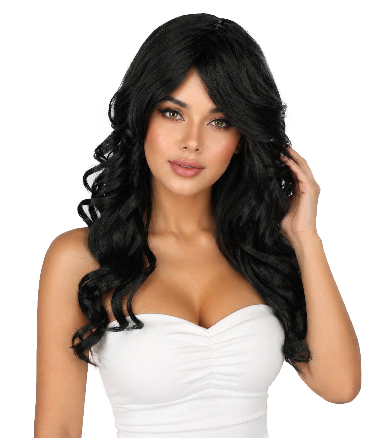 Women’s Nancy Wavy Wig | Wavy Hair with Side Fringe in Multiple Color Options || High-Heat Resistance Fiber