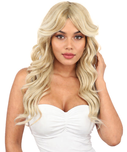 Women’s Nancy Wavy Wig | Wavy Hair with Side Fringe in Multiple Color Options || High-Heat Resistance Fiber