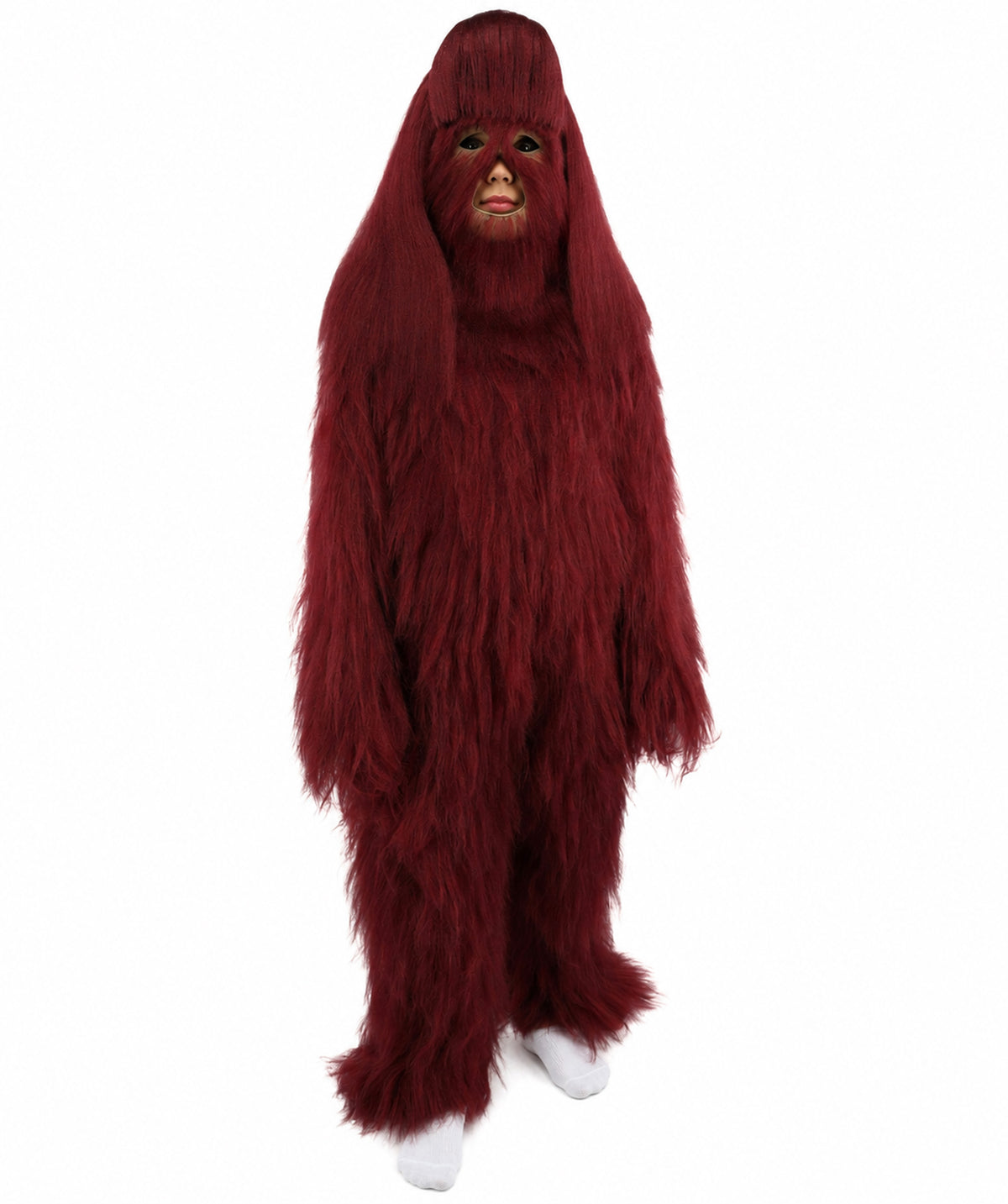 HPO Teen Extreme Hairy Person Costume Bundle & Mask Set - Full-Body Hair Suit Extra-Long Costume Wig for Halloween, Cosplay & Parties - Multiple Color Options