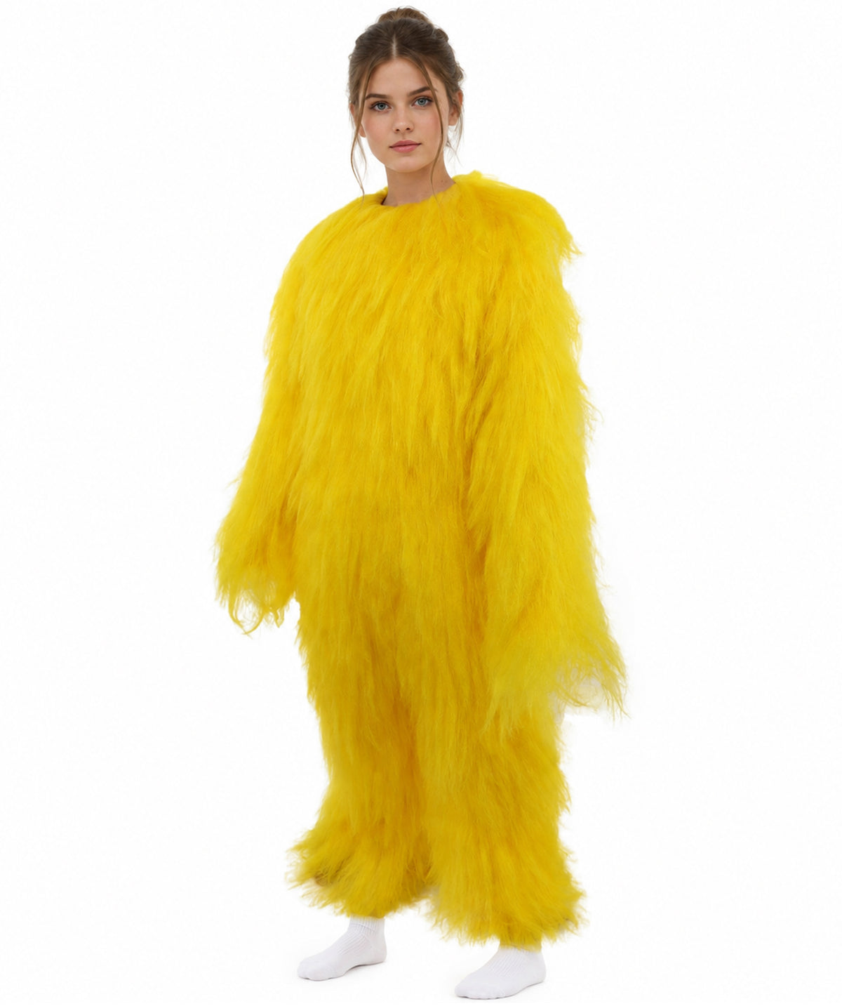 HPO Teen Extreme Hairy Person Costume Bundle & Mask Set - Full-Body Hair Suit Extra-Long Costume Wig for Halloween, Cosplay & Parties - Multiple Color Options