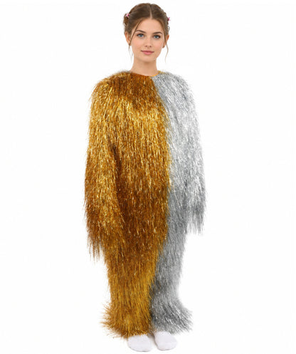 HPO Teen Extreme Hairy Two Part Costume Bundle & Mask Set - Full-Body Hair Suit Extra-Long Costume Wig for Halloween, Cosplay & Parties - Multiple Color Options