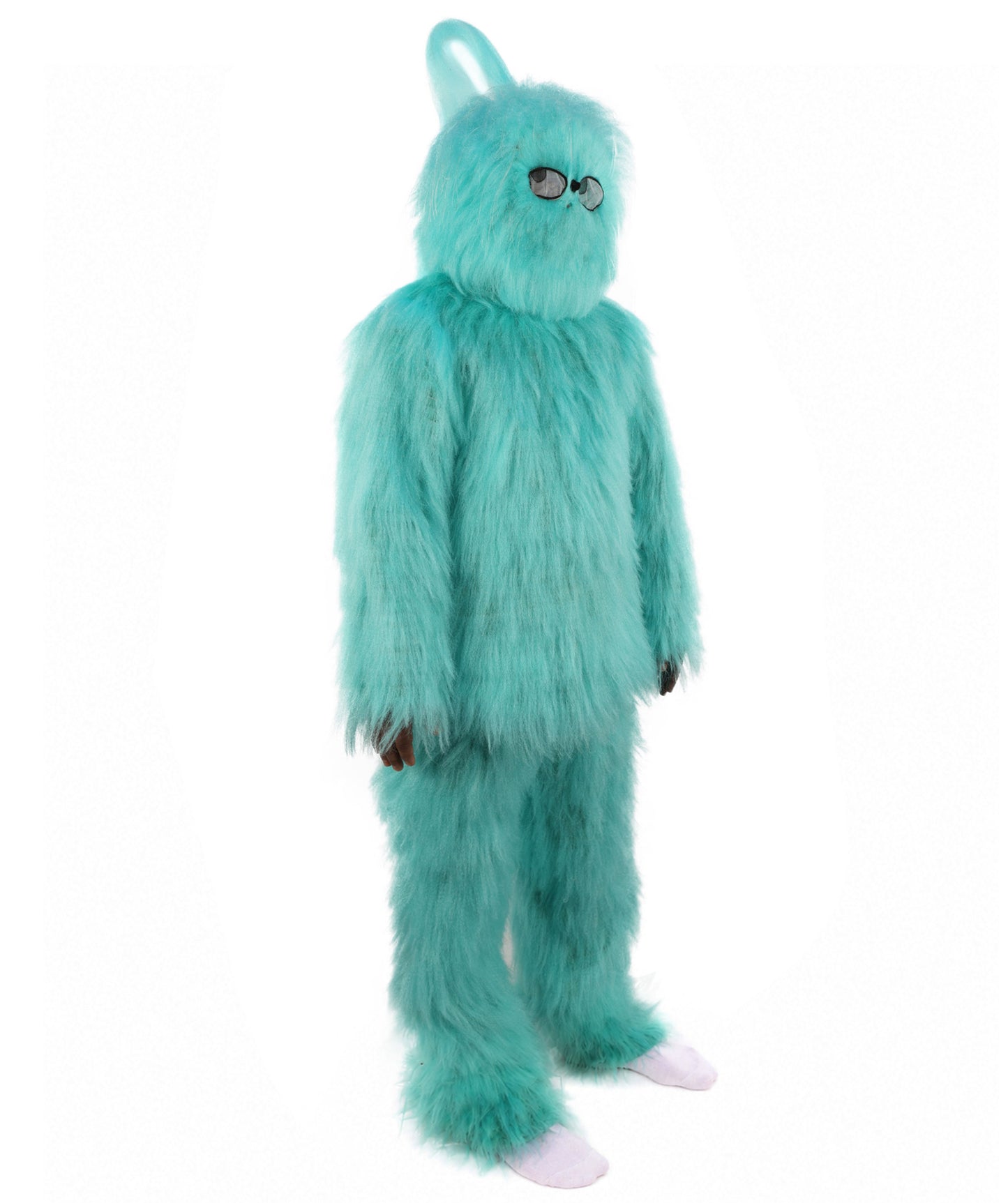 HPO Unisex Blue Furry Monster Costume, Mask and Bundle Set | Full Body Fur Costume with Matching Mask | Soft Plush Halloween Cosplay Outfit for Parties, Mascots & Performers