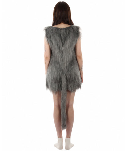 HPO White and Grey Mouse Costume  - Long Synthetic Fibers