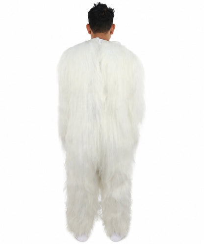 HPO Unisex Extreme Hairy Person Costume, Mask and Bundle - Full-Body Hair Suit Extra-Long Ash Brown Costume Wig for Halloween, Cosplay & Parties