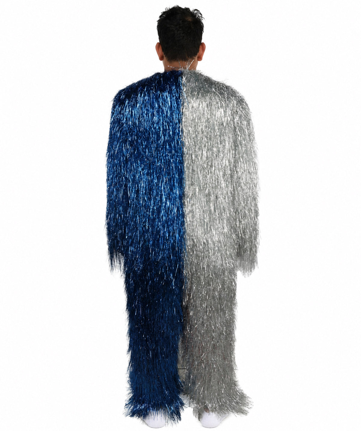 HPO Unisex Tinsel Hairy Two-Part Costume, Bundle & Mask Set | Full-Body Suit & Matching Mask | Long Hair Funny Costume for Halloween, Performers, Cosplay & Mascots
