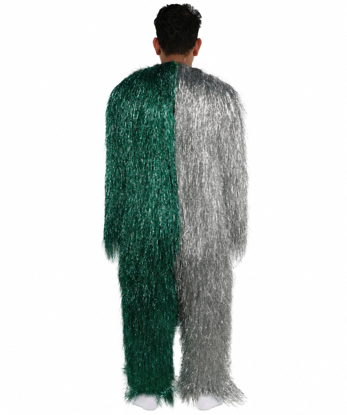 HPO Unisex Tinsel Hairy Two-Part Costume, Bundle & Mask Set | Full-Body Suit & Matching Mask | Long Hair Funny Costume for Halloween, Performers, Cosplay & Mascots