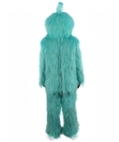 HPO Unisex Blue Furry Monster Costume, Mask and Bundle Set | Full Body Fur Costume with Matching Mask | Soft Plush Halloween Cosplay Outfit for Parties, Mascots & Performers