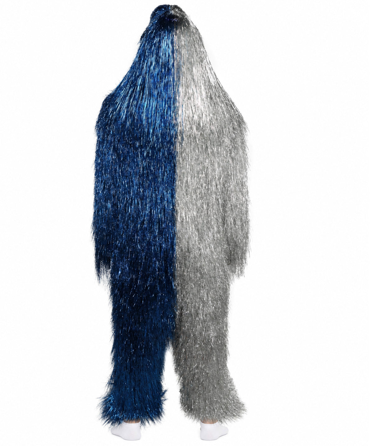 HPO Unisex Tinsel Hairy Two-Part Costume, Bundle & Mask Set | Full-Body Suit & Matching Mask | Long Hair Funny Costume for Halloween, Performers, Cosplay & Mascots