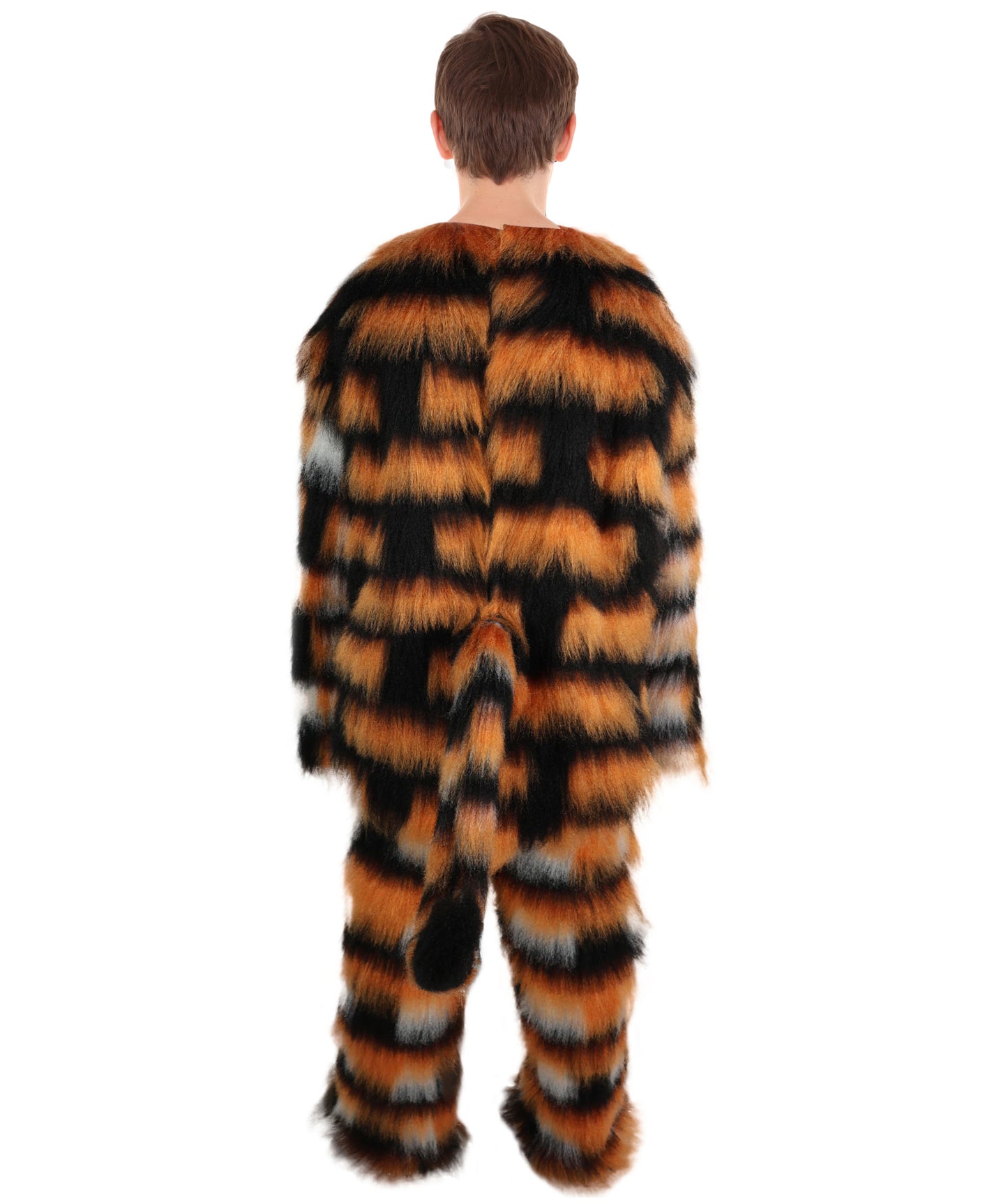 HPO Adult Unisex Fur Tiger Costume, Mask & Bundle Set | Realistic Fur Suit with Headpiece | Ideal for Halloween and Jungle Cosplay