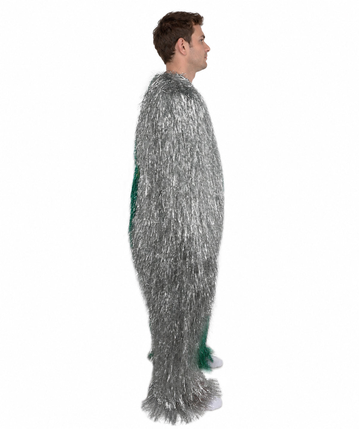 HPO Unisex Tinsel Hairy Two-Part Costume, Bundle & Mask Set | Full-Body Suit & Matching Mask | Long Hair Funny Costume for Halloween, Performers, Cosplay & Mascots