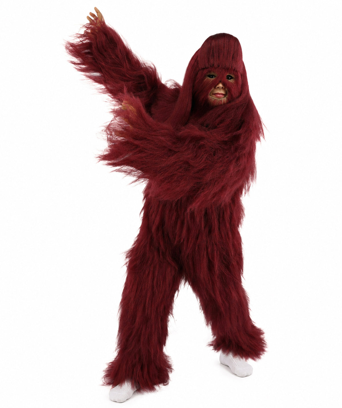 HPO Teen Extreme Hairy Person Costume Bundle & Mask Set - Full-Body Hair Suit Extra-Long Costume Wig for Halloween, Cosplay & Parties - Multiple Color Options