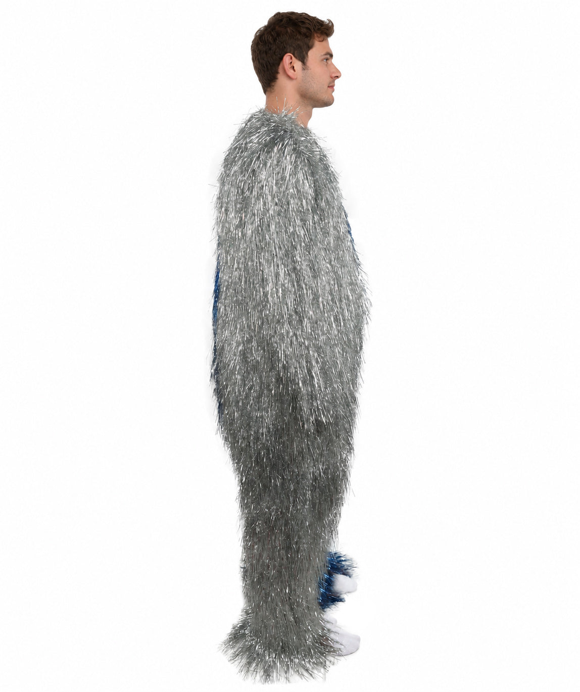 HPO Unisex Tinsel Hairy Two-Part Costume, Bundle & Mask Set | Full-Body Suit & Matching Mask | Long Hair Funny Costume for Halloween, Performers, Cosplay & Mascots
