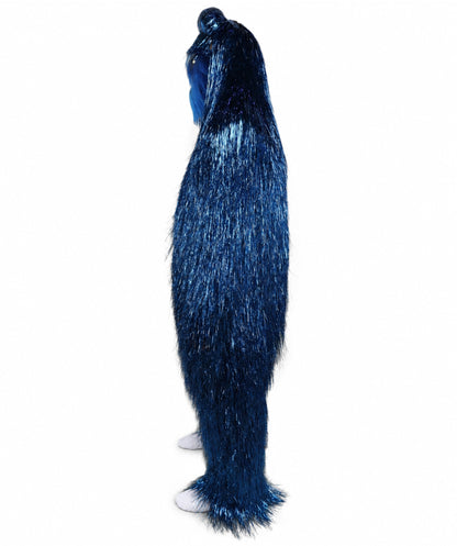 HPO Unisex Tinsel Hairy Two-Part Costume, Bundle & Mask Set | Full-Body Suit & Matching Mask | Long Hair Funny Costume for Halloween, Performers, Cosplay & Mascots
