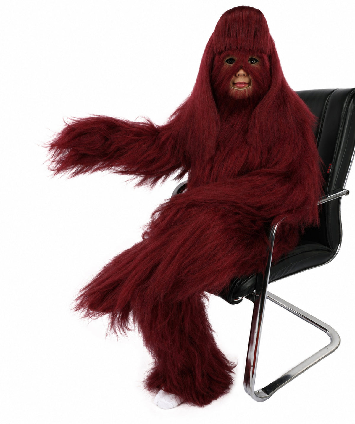 HPO Teen Extreme Hairy Person Costume Bundle & Mask Set - Full-Body Hair Suit Extra-Long Costume Wig for Halloween, Cosplay & Parties - Multiple Color Options