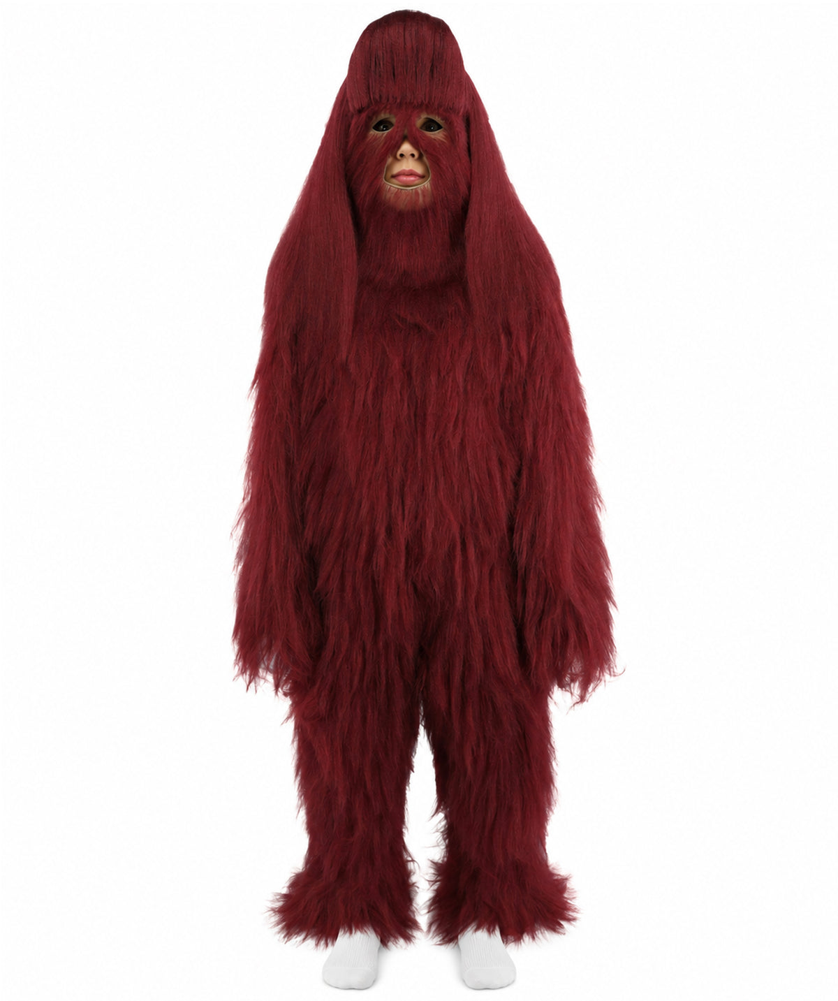 HPO Teen Extreme Hairy Person Costume Bundle & Mask Set - Full-Body Hair Suit Extra-Long Costume Wig for Halloween, Cosplay & Parties - Multiple Color Options