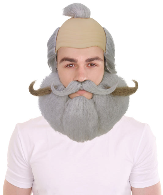 HPO Men's Cartoon Character Wig with Mustache & Beard | Comedic Hairpiece Set | Halloween, Parties, Stage Acts & Themed Events