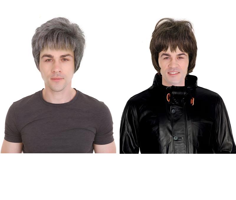 HPO Men's 80s 90s Rock Star Wig – Liam & Noel Gallagher Short Wavy Cosplay Wigs