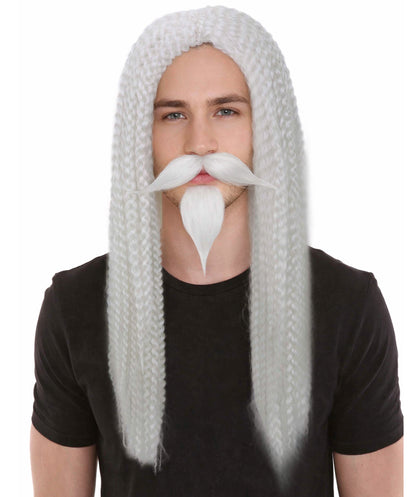HPO Men's Curly Musketeer Wig Beard & Mustache Set | Multicolor Options | Halloween and Cosplay Wig | Flame-retardant Synthetic Fiber