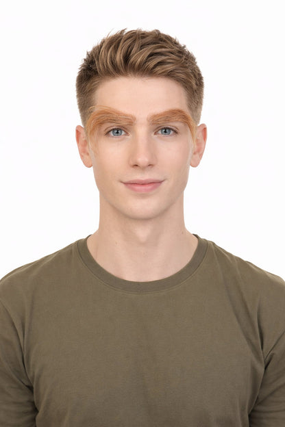 HPO Adult Men's Fake Human Hair Long Sensei Eyebrows | Light Brown