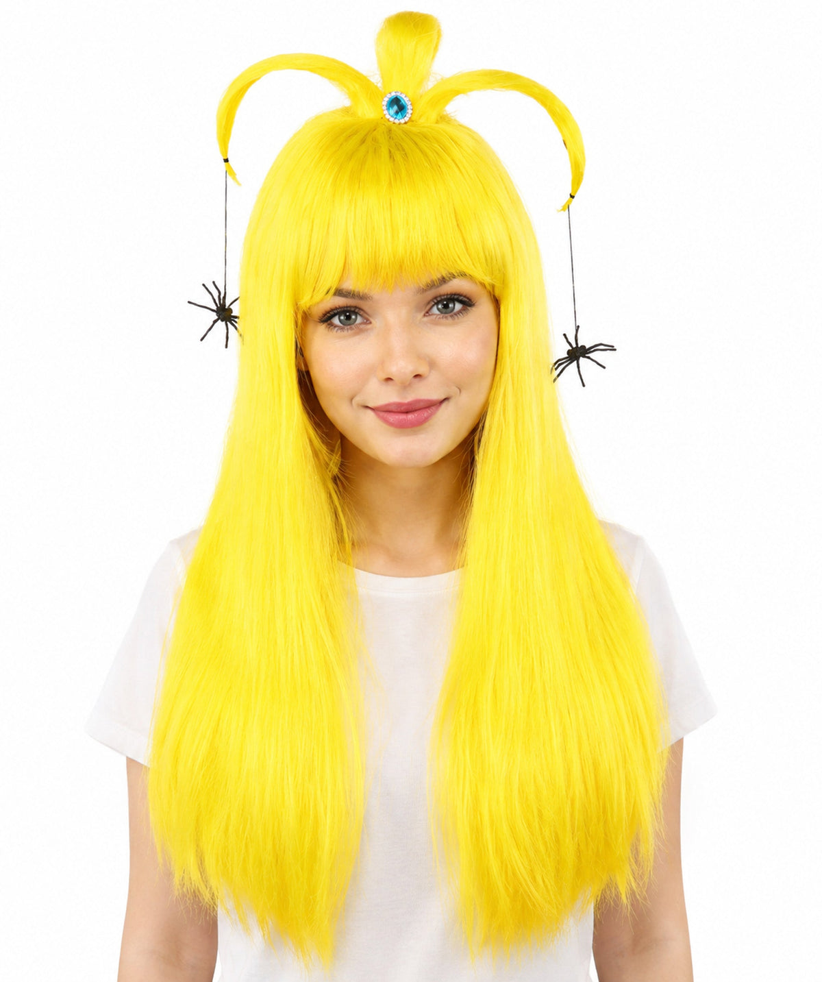 HPO Adult Women's Spider Gothic Sculpted Wig | Multiple Color Options, create of synthetic fiber, architectural spider-leg loops with blunt bangs, breathable base | Party, Halloween, theater, drag, performance, costume events