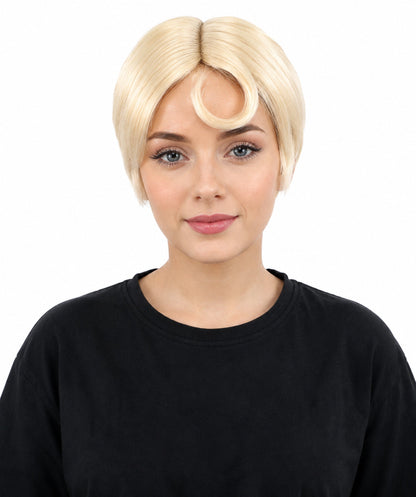 HPO Adult Women’s 10-Inch Short Wig | Multiple Color Options | Celebrity Hairpiece for Costume, Cosplay, and Themed Parties | Sleek and Modern Hairpiece for Versatile Looks