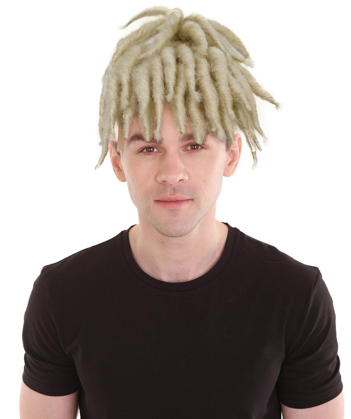 HPO Men’s American Rapper Dark Blue Dreadlock Updo Wig I Non-flammable Synthetic Fiber Wig