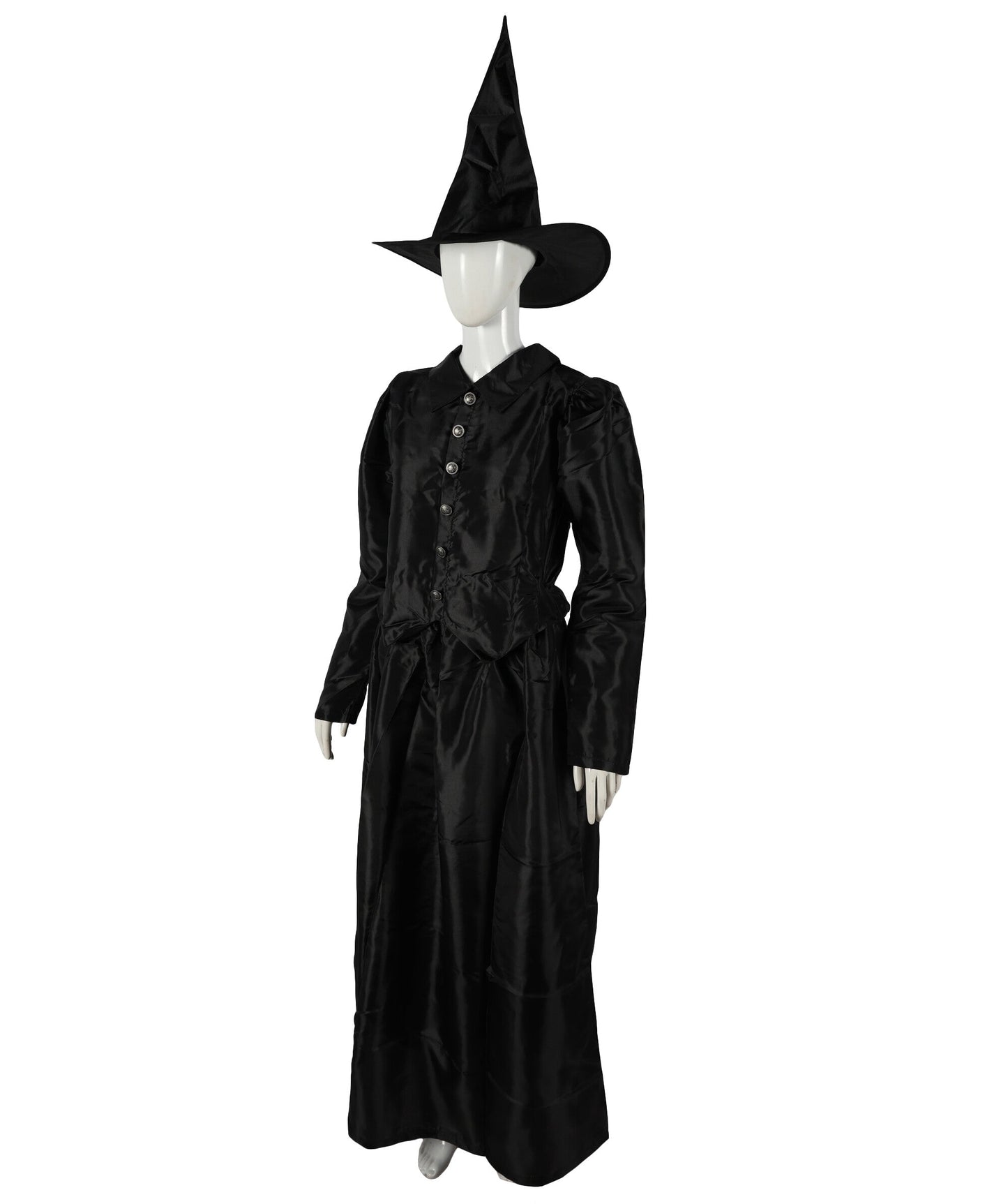 HPO Adult Women’s Scary Black Witch Costume | Long  Dress with Pointed Hat | Ideal for Cosplay, Halloween, Stage, Roleplay & Themed Party Outfit