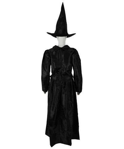 HPO Adult Women’s Scary Black Witch Costume | Long  Dress with Pointed Hat | Ideal for Cosplay, Halloween, Stage, Roleplay & Themed Party Outfit
