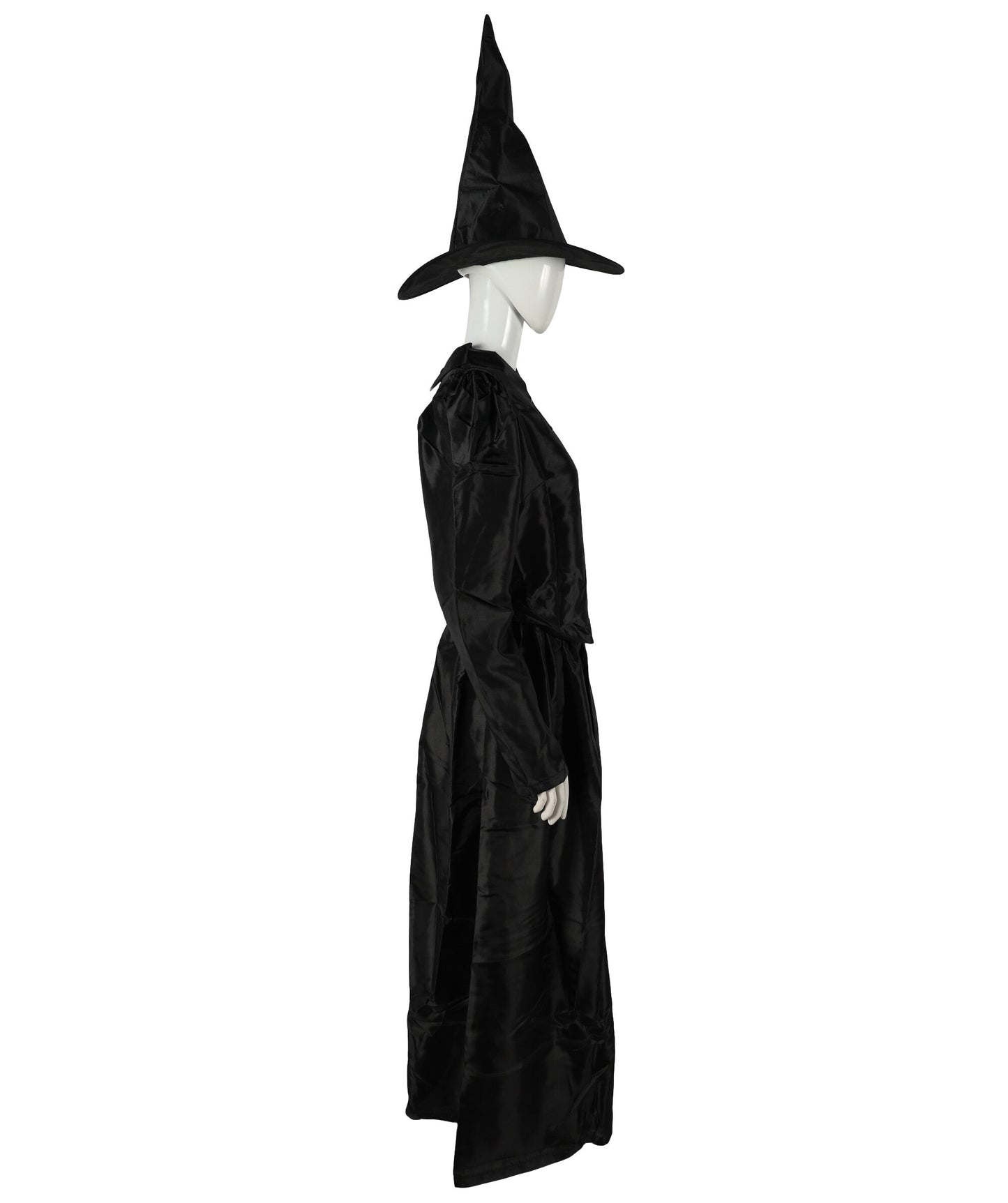 HPO Adult Women’s Scary Black Witch Costume | Long  Dress with Pointed Hat | Ideal for Cosplay, Halloween, Stage, Roleplay & Themed Party Outfit