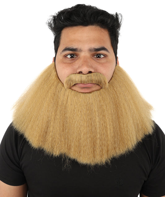HPO Men’s Viking Beard & Mustache Set – Warrior Facial Hair Accessory | Multicolor Options | Ideal for Sea Giant Look, Mythical Barbarian Roleplay, Halloween & Cosplay