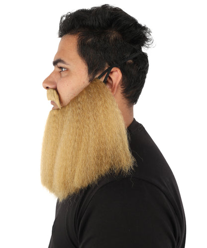 HPO Men’s Viking Beard & Mustache Set – Warrior Facial Hair Accessory | Multicolor Options | Ideal for Sea Giant Look, Mythical Barbarian Roleplay, Halloween & Cosplay