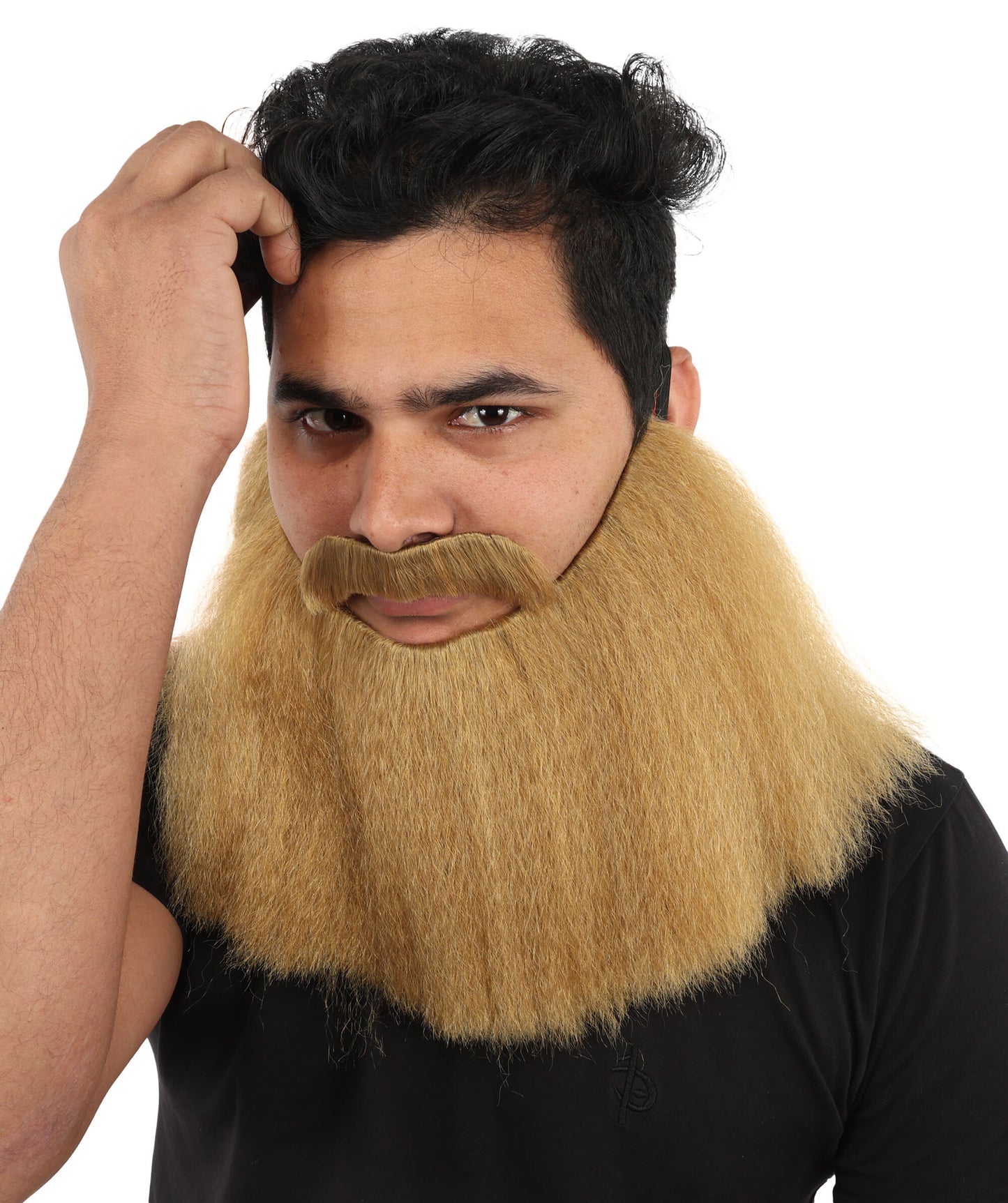 HPO Men’s Viking Beard & Mustache Set – Warrior Facial Hair Accessory | Multicolor Options | Ideal for Sea Giant Look, Mythical Barbarian Roleplay, Halloween & Cosplay