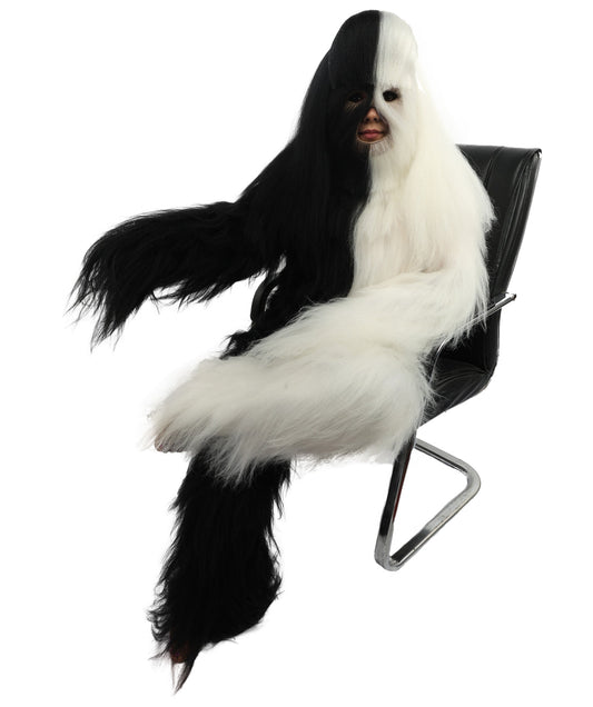 HPO Teen Extreme Hairy Person Two Part Costume, Mask and Bundle Set - Full-Body Hair Suit Extra-Long Costume Wig for Halloween, Cosplay & Parties - Multiple Color Options