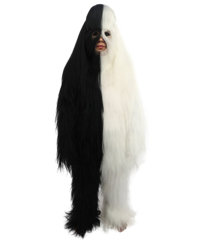 HPO Teen Extreme Hairy Person Two Part Costume, Mask and Bundle Set - Full-Body Hair Suit Extra-Long Costume Wig for Halloween, Cosplay & Parties - Multiple Color Options