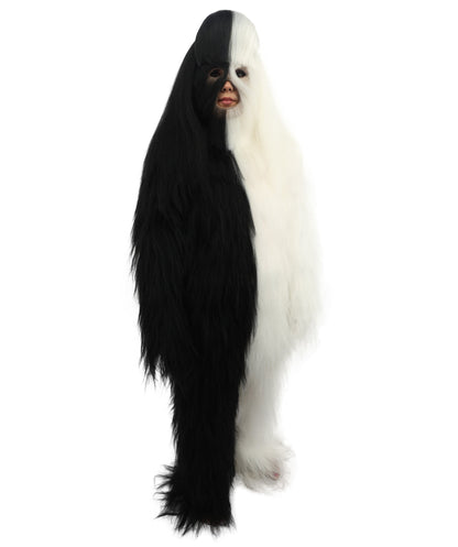 HPO Teen Extreme Hairy Person Two Part Costume, Mask and Bundle Set - Full-Body Hair Suit Extra-Long Costume Wig for Halloween, Cosplay & Parties - Multiple Color Options