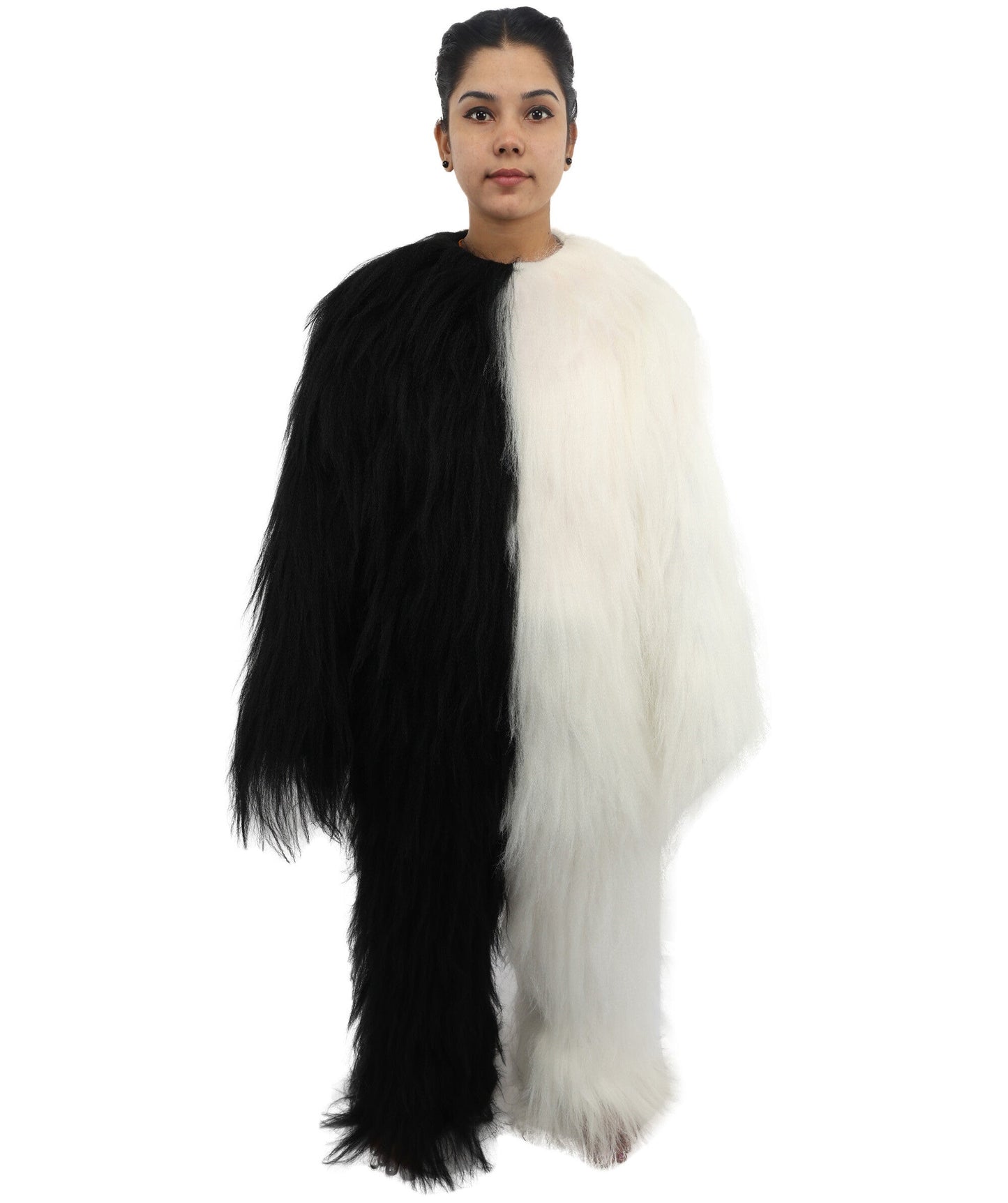 HPO Teen Extreme Hairy Person Two Part Costume, Mask and Bundle Set - Full-Body Hair Suit Extra-Long Costume Wig for Halloween, Cosplay & Parties - Multiple Color Options