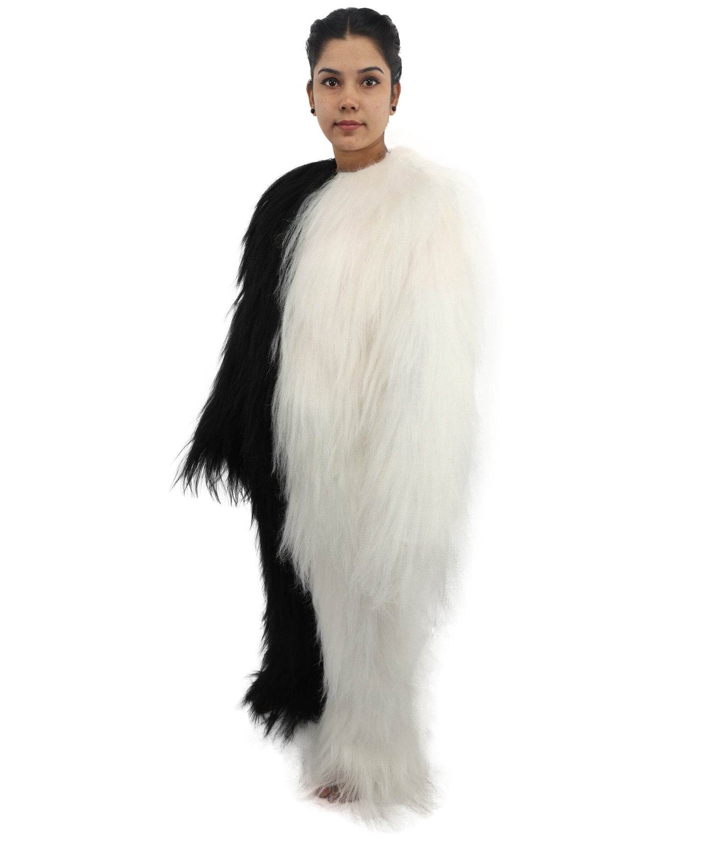 HPO Teen Extreme Hairy Person Two Part Costume, Mask and Bundle Set - Full-Body Hair Suit Extra-Long Costume Wig for Halloween, Cosplay & Parties - Multiple Color Options