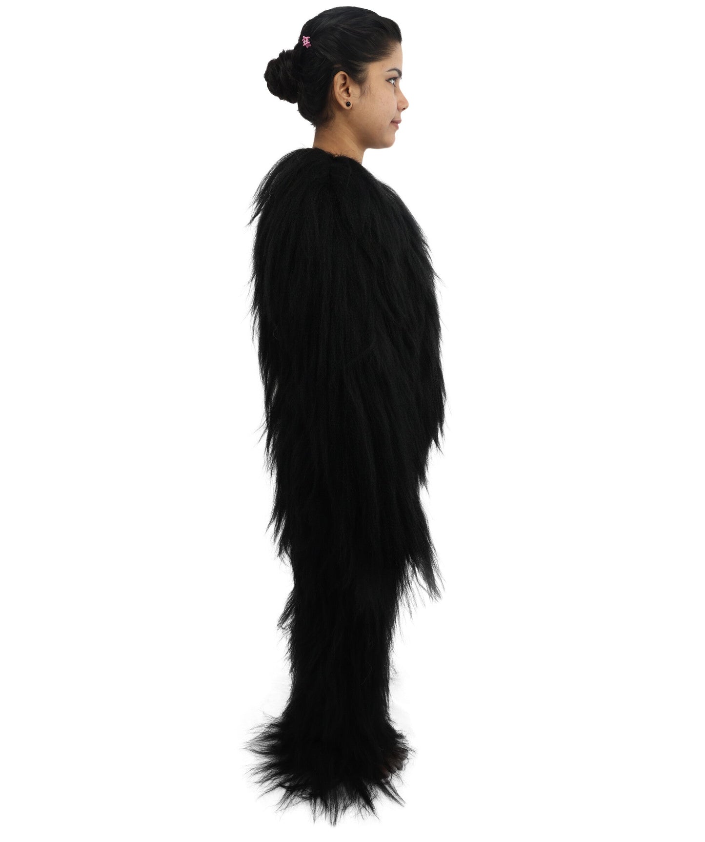 HPO Teen Extreme Hairy Person Two Part Costume, Mask and Bundle Set - Full-Body Hair Suit Extra-Long Costume Wig for Halloween, Cosplay & Parties - Multiple Color Options